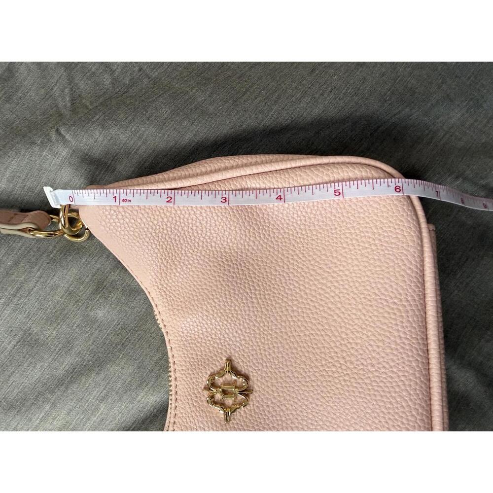 Nanette Lepore Pink & Gold Faux Zip Close Leather Compact Shoulder Bag - Picture 7 of 8